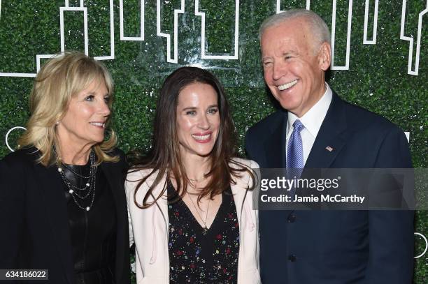 Dr. Jill Biden, Livelihood founder Ashley Biden and Vice President Joe Biden attend the GILT and Ashley Biden celebration of the launch of exclusive...