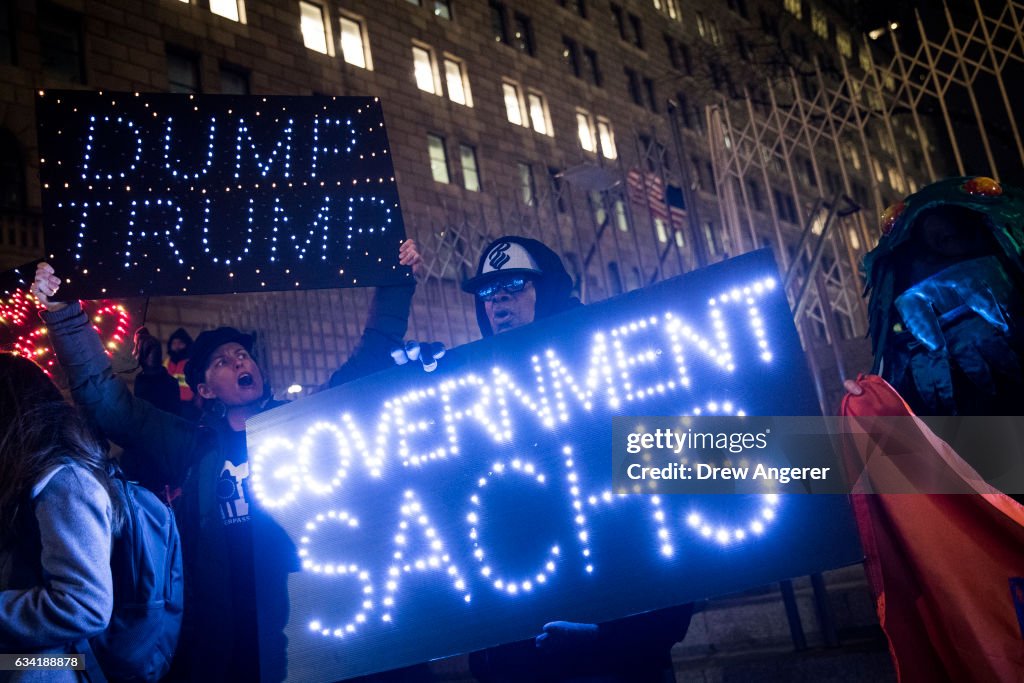 Activists Rally At Goldman Sachs To Protest Dodd-Frank Rollback