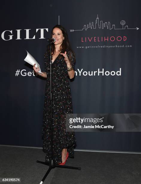Livelihood founder Ashley Biden speaks onstage at the GILT and Ashley Biden celebration of the launch of exclusive Livelihood Collection at Spring...