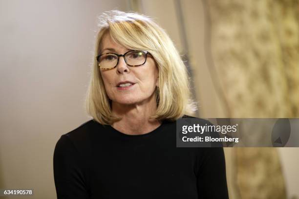 Susan Lyne, vice chairman of Gilt Groupe Inc., speaks during a Bloomberg Television interview at the 2017 MAKERS Conference in Rancho Palos Verdes,...