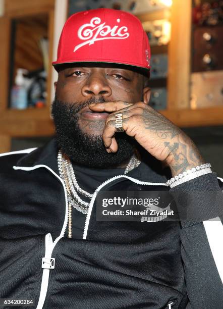 Rick Ross seen at his Private Studio Session at Premier Studios on February 7, 2017 in New York City.