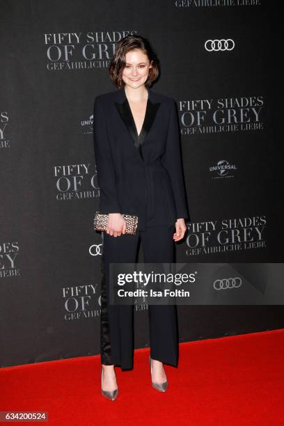 German actress Lea van Acken attends the European premiere of 'Fifty Shades Darker' at Cinemaxx on February 7, 2017 in Hamburg, Germany.