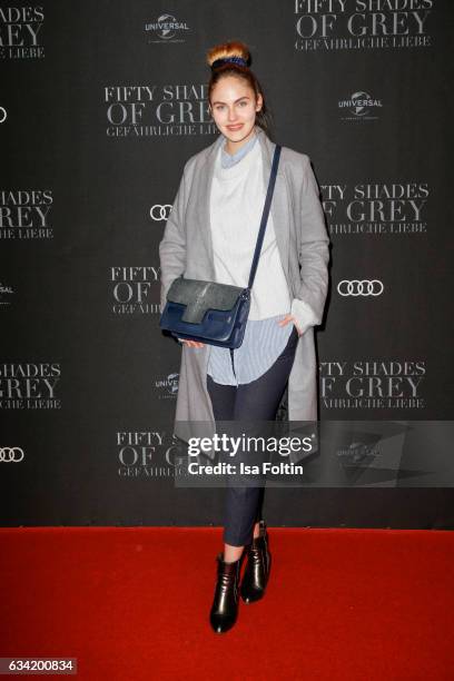 Model Elena Carriere attends the European premiere of 'Fifty Shades Darker' at Cinemaxx on February 7, 2017 in Hamburg, Germany.