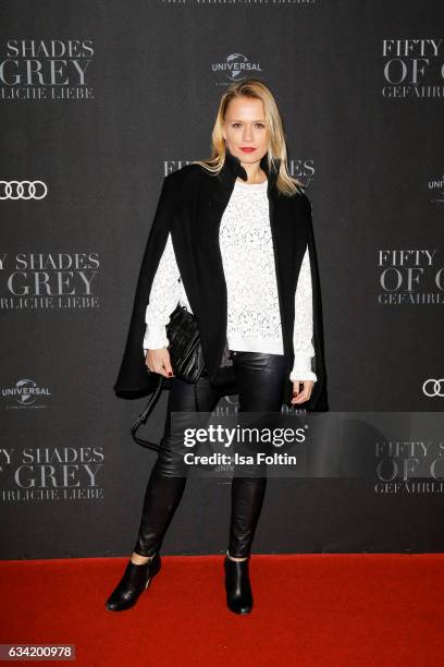 German moderator Nova Meierhenrich attends the European premiere of 'Fifty Shades Darker' at Cinemaxx on February 7, 2017 in Hamburg, Germany.