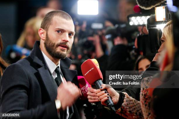 British actor Jamie Dornan attends the European premiere of 'Fifty Shades Darker' at Cinemaxx on February 7, 2017 in Hamburg, Germany.