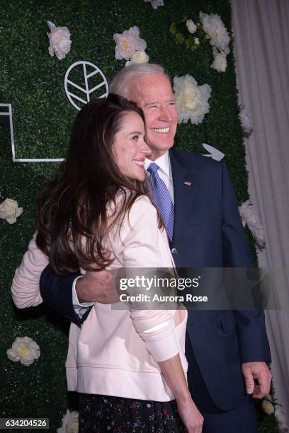 Ashley Biden and Joe Biden attend Gilt x Livelihood Launch Event at 6 St. John's Lane on February 7, 2017 in New York City.