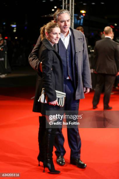 German actress Lisa Martinek and her husband german actor Giulio Ricciarelli attend the European premiere of 'Fifty Shades Darker' at Cinemaxx on...