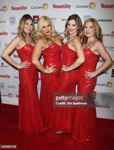 Members from the Bella Electric Strings attend the 14th annual Woman's Day Red Dress Awards at Jazz at Lincoln Center on February 7, 2017 in New York...