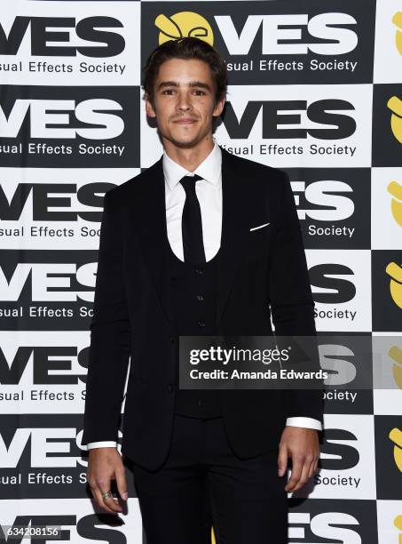 Actor Brenton Thwaites arrives at the 15th Annual Visual Effects Society Awards at The Beverly Hilton Hotel on February 7, 2017 in Beverly Hills,...