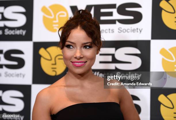 Actress Jessica Parker Kennedy arrives at the 15th Annual Visual Effects Society Awards at The Beverly Hilton Hotel on February 7, 2017 in Beverly...