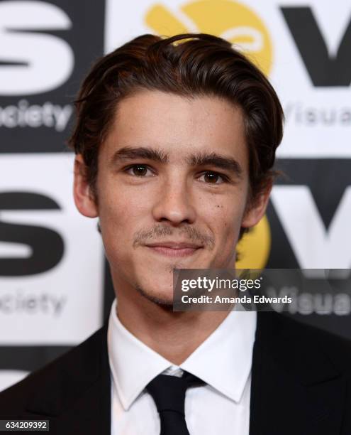 Actor Brenton Thwaites arrives at the 15th Annual Visual Effects Society Awards at The Beverly Hilton Hotel on February 7, 2017 in Beverly Hills,...