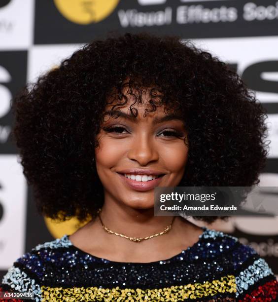 Actress Yara Shahidi arrives at the 15th Annual Visual Effects Society Awards at The Beverly Hilton Hotel on February 7, 2017 in Beverly Hills,...