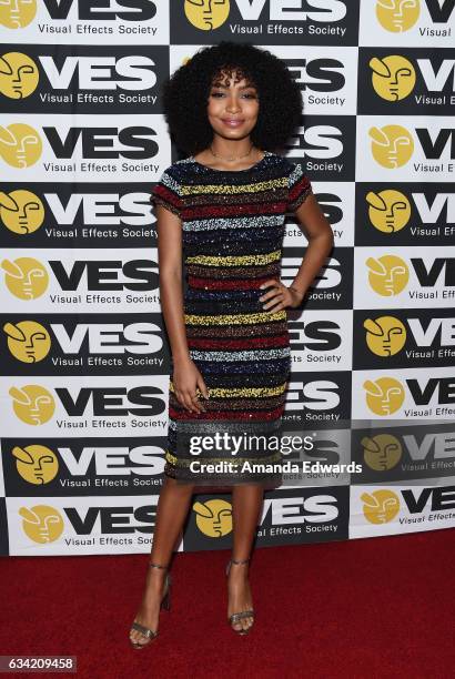 Actress Yara Shahidi arrives at the 15th Annual Visual Effects Society Awards at The Beverly Hilton Hotel on February 7, 2017 in Beverly Hills,...