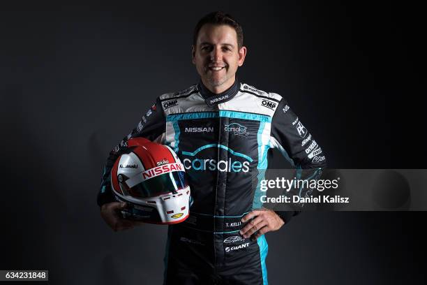 Todd Kelly driver of the Carsales Racing Nissan Altima poses during a portrait session during the 2017 Supercars media day on February 8, 2017 in...