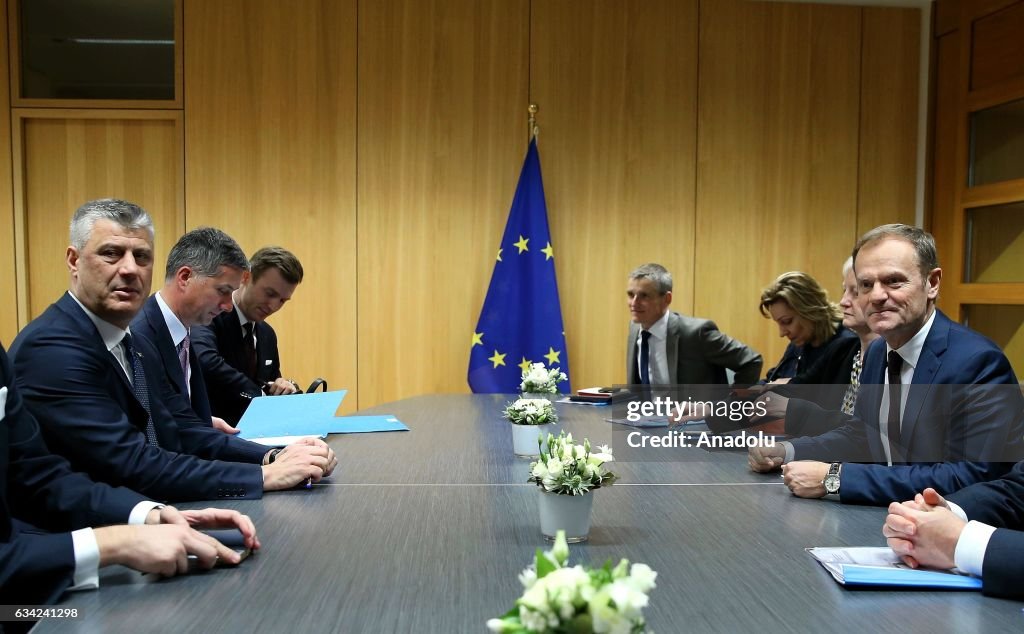 President of Kosovo Hashim Thaci in Brussels