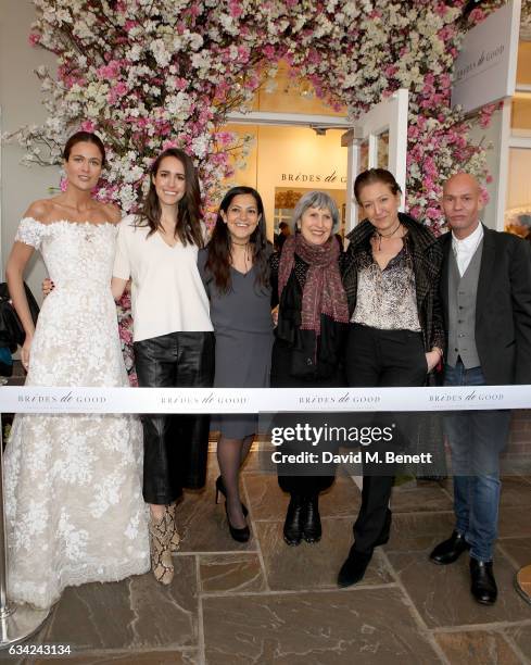 Kim Nayar, Louise Roe, Chantal Khoueiry, Caroline Burstein, Caterina Occhio and Ian Stuart attend the Brides do Good first pop-up boutique launch,...