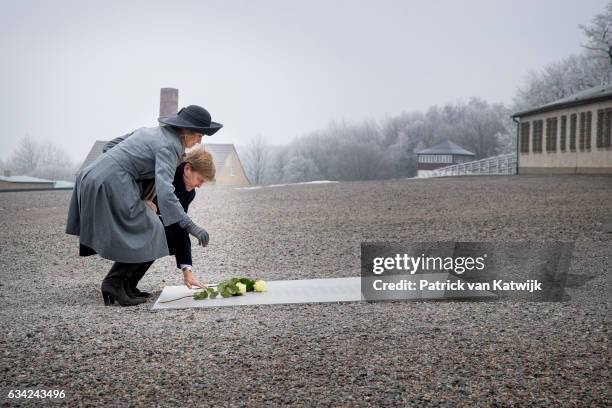 King Willem-Alexander of the Netherlands and Queen Maxima of the Netherlands visit the concentration camp Buchenwald during their 4 day visit to...