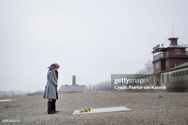 King Willem-Alexander of the Netherlands and Queen Maxima of the Netherlands visit the concentration camp Buchenwald during their 4 day visit to...