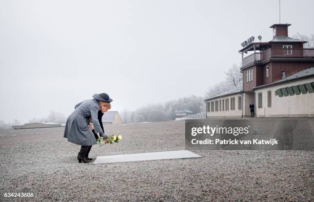 King Willem-Alexander of the Netherlands and Queen Maxima of the Netherlands visit the concentration camp Buchenwald during their 4 day visit to...