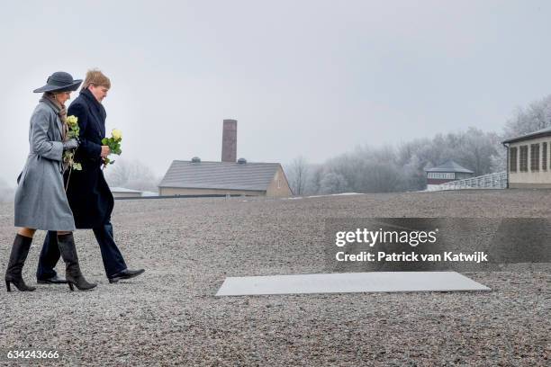 King Willem-Alexander of the Netherlands and Queen Maxima of the Netherlands visit the concentration camp Buchenwald during their 4 day visit to...