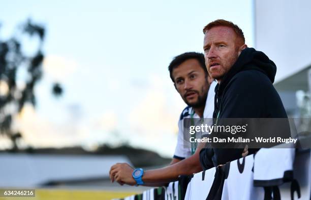 Benjamin Ryan, Head Coach of Fiji looks on prior to the Men's Rugby Sevens Gold Medal match between Fiji and Great Britain on day six of the Rio 2016...