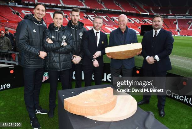 Zlatan Ibrahimovic, Ander Herrera, David De Gea, Wayne Rooney, Jean-Claude Biver, TAG Heuer CEO and President of the LVMH Watch Division, and Richard...