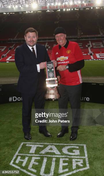 Group Managing Director Richard Arnold of Manchester United and Jean-Claude Biver of Tag Heuer attend the launch of a TAG Heuer Special Edition...