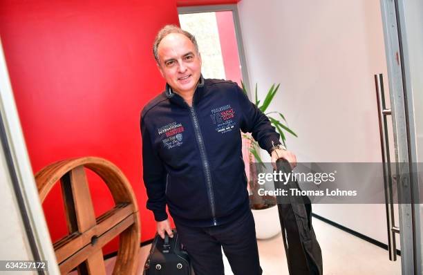 Hansi Mueller arrives to Horst Eckels birthday party on February 8, 2017 in Kaiserslautern, Germany.