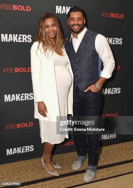 Singer Ciara and NFL player Russell Wilson attend The 2017 MAKERS Conference Day 3 at Terranea Resort on February 8, 2017 in Rancho Palos Verdes,...