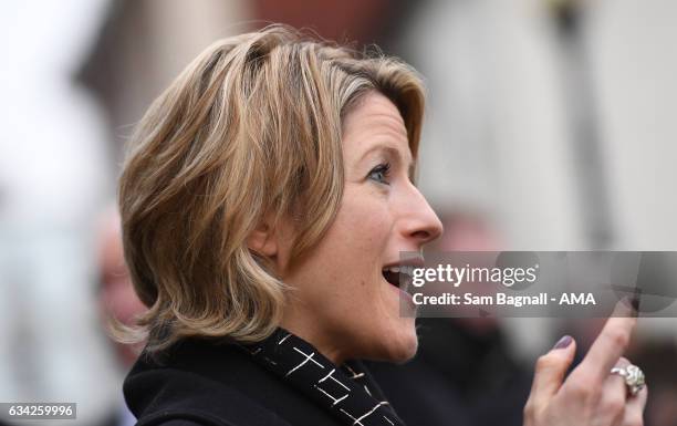 Jacqui Oatley during the Funeral of Baroness Heyhoe Flint on February 8, 2017 in Wolverhampton, England.