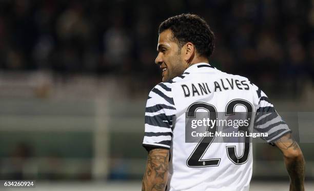 Dani Alves of Juventus during the Serie A match between FC Crotone and Juventus FC at Stadio Comunale Ezio Scida on February 8, 2017 in Crotone,...