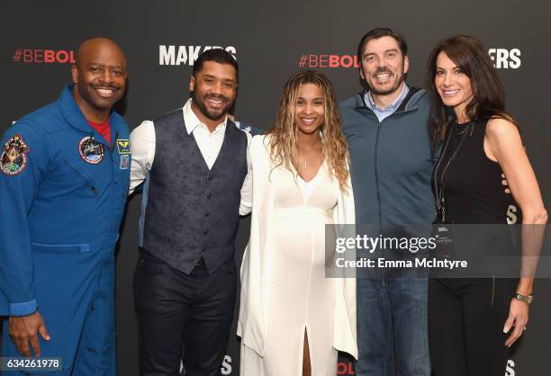 Astronaut Leland Melvin, NFL player Russell Wilson, singer Ciara, Chief Executive Officer, AOL Inc. Tim Armstrong and Senior Producer, MAKERS Nancy...