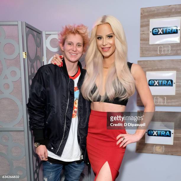 Nats Getty and Gigi Gorgeous visit "Extra" on February 8, 2017 in New York City.