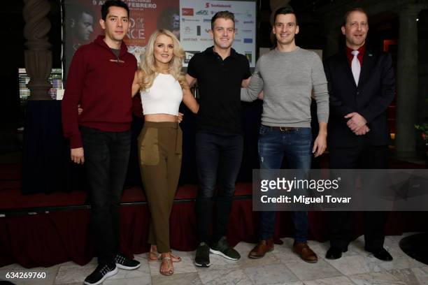 Luis Sanchez, Katrina O'Donell, James Keegan, Tom Cunningham and Jaime Salinas pose for pictures during a press conference to present th show Lord of...