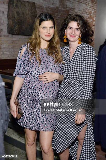 Lake Bell and Gaby Hoffmann attend Rachel Comey Fall Winter 2017 Collection Presentation on February 7, 2017 in Los Angeles, California.