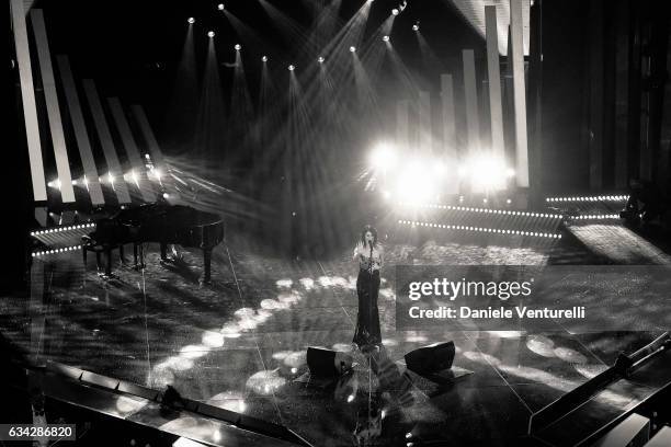 Giorgia attends the second night of the 67th Sanremo Festival 2017 at Teatro Ariston on February 8, 2017 in Sanremo, Italy.