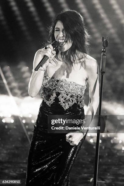 Giorgia attends the second night of the 67th Sanremo Festival 2017 at Teatro Ariston on February 8, 2017 in Sanremo, Italy.