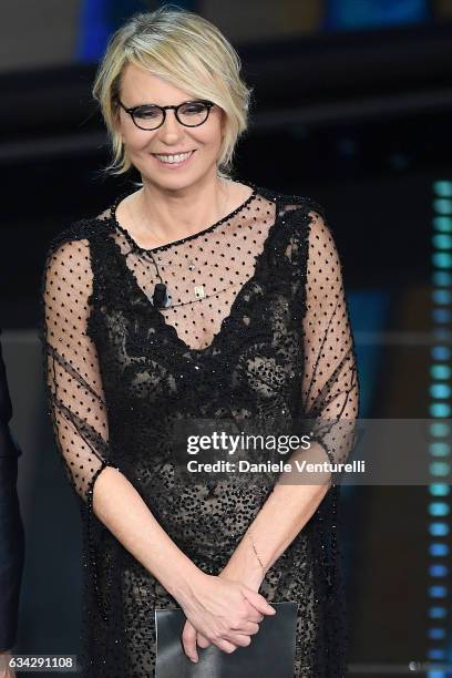 Maria De Filippi attends the second night of the 67th Sanremo Festival 2017 at Teatro Ariston on February 8, 2017 in Sanremo, Italy.