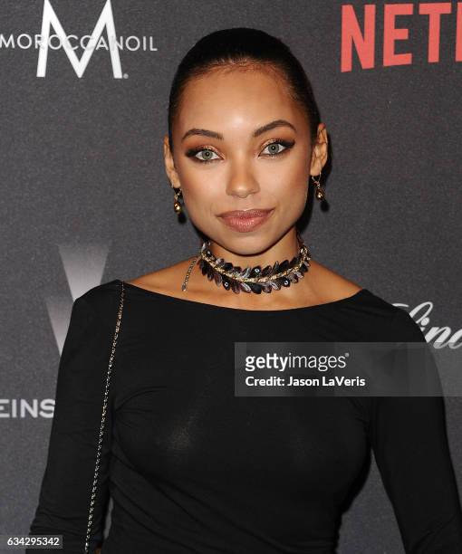Actress Logan Browning attends the 2017 Weinstein Company and Netflix Golden Globes after party on January 8, 2017 in Los Angeles, California.