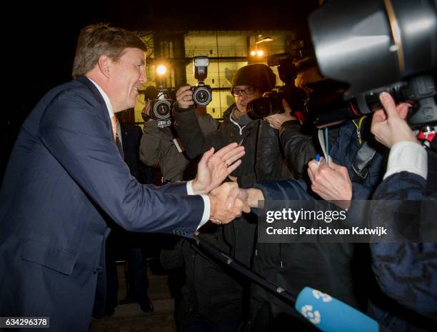 King Willem-Alexander of The Netherlands attends an trade dinner in the Kongresshalle am Zoo during their 4 day visit to Germany on February 08, 2017...