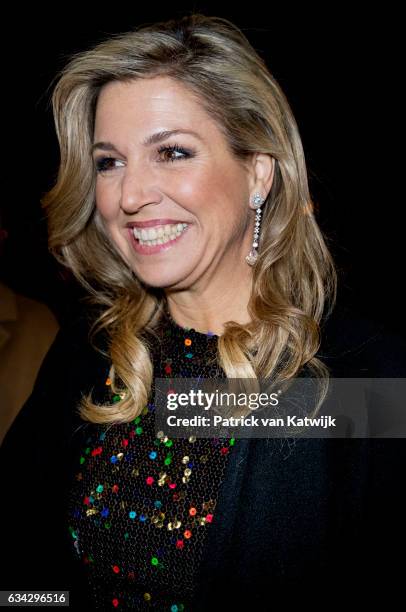 King Willem-Alexander and Queen Maxima of The Netherlands attend an trade dinner in the Kongresshalle am Zoo during their 4 day visit to Germany on...