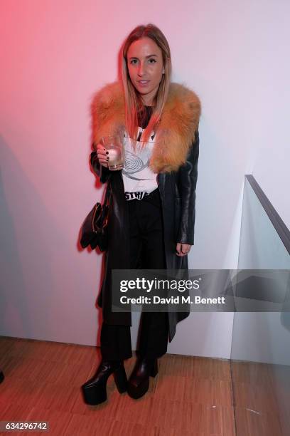 Angelica Mandy attends a private view of artist Alba Hodsoll's exhibition 'PoV' curated by Dominic Jones and Antonia Marsh at The Cob Gallery on...