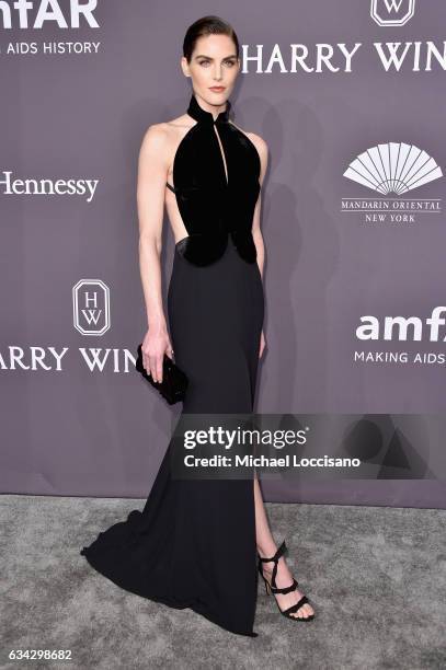 Model Hilary Rhoda attends the 19th Annual amfAR New York Gala at Cipriani Wall Street on February 8, 2017 in New York City.