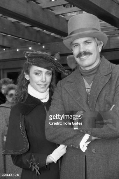 Peggy Fleming and husband Greg Jenkins attend the opening ceremony for Wollman Rink in Central Park on November 13, 1986 in New York, New York.