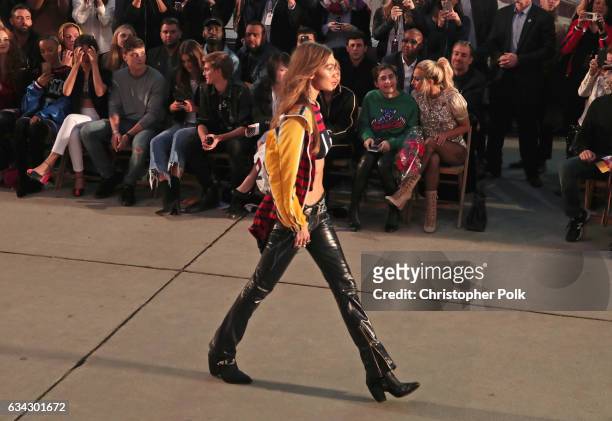 Model Gigi Hadid walks the runway at the TommyLand Tommy Hilfiger Spring 2017 Fashion Show on February 8, 2017 in Venice, California.