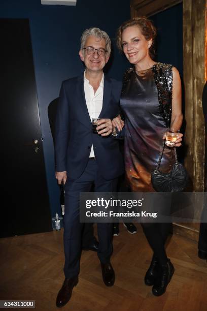 Dominic Raacke and Alexandra Rohleder attend the INTERVIEW MAGAZINE 5 Years Anniversary party at the Provocateur Hotel on February 8, 2017 in Berlin,...