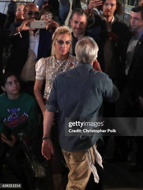 Singer Lady Gaga and fashion designer Tommy Hilfiger attend the TommyLand Tommy Hilfiger Spring 2017 Fashion Show on February 8, 2017 in Venice,...