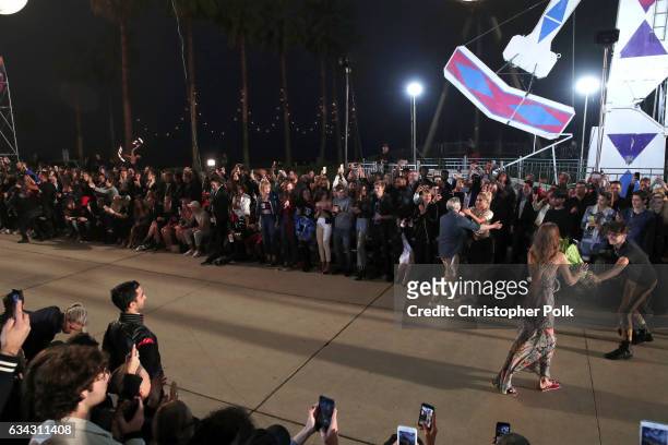 Singer Lady Gaga and fashion designer Tommy Hilfiger attend the TommyLand Tommy Hilfiger Spring 2017 Fashion Show on February 8, 2017 in Venice,...