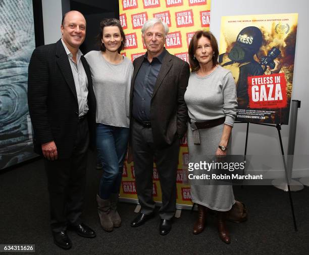 Morris S. Levy, Alison Bailes, Robert Magid and Ruth Magid attend Eyeless In Gaza NYC Premiere Screening on February 8, 2017 in New York City.