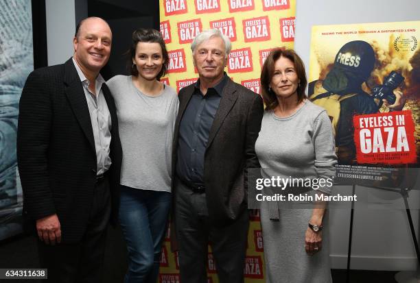 Morris S. Levy, Alison Bailes, Robert Magid and Ruth Magid attend Eyeless In Gaza NYC Premiere Screening on February 8, 2017 in New York City.